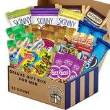 Snack Box Gift for Men - Almonds, Trail Mix, Granola Bars, Pretzels, Popcorn, Cookies, Candy and More - Ultimate Care Package for Him by Bussin Boxes