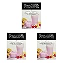 PROTIFIT - High Protein Lemon Raspberry Pudding & Shake Mix 3 Pack, 15g Protein, Low Calorie, Low Fat, Low Carb, Aspartame Free, Idea Protein