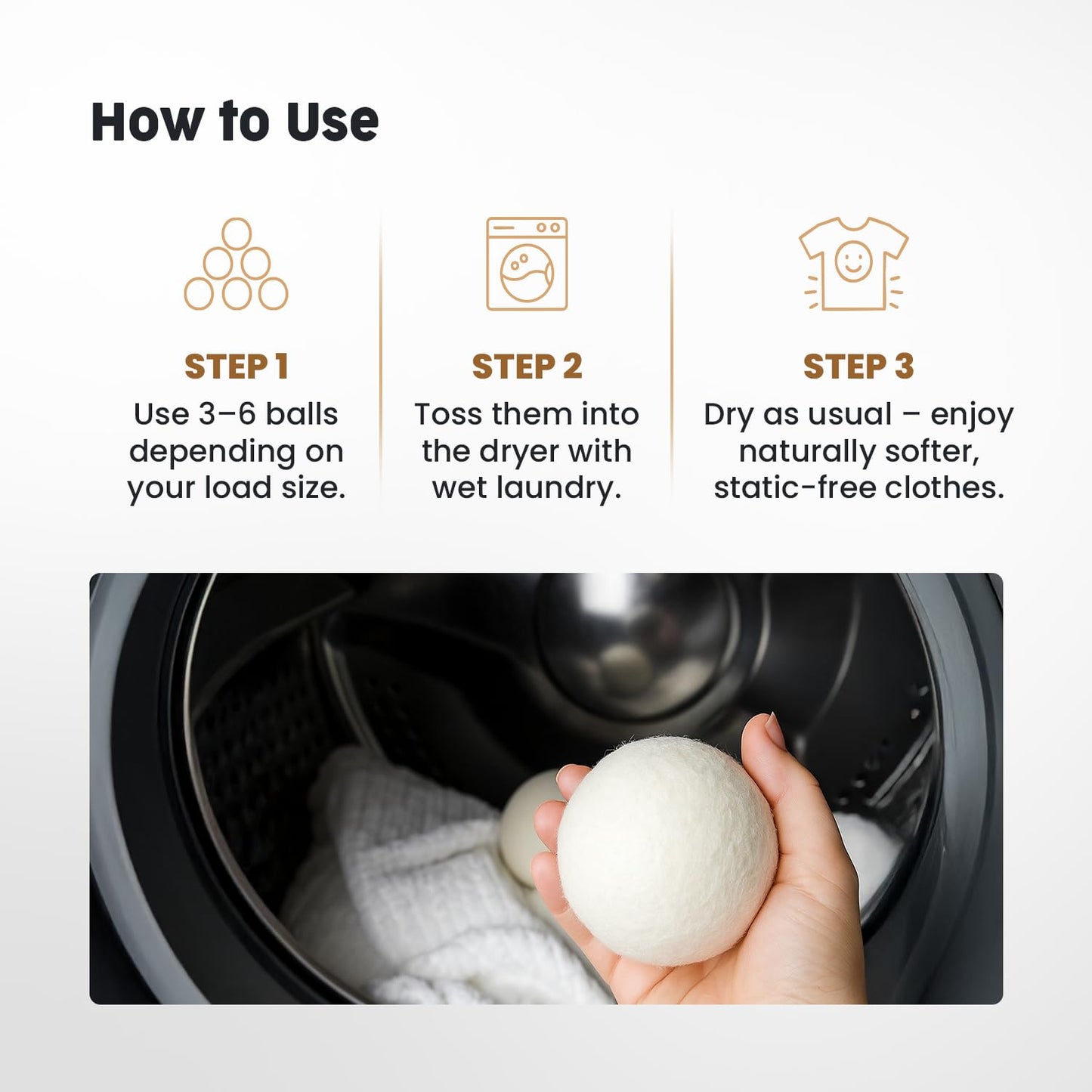 Scalise Family Sheep Farm Wool Dryer Ball by Scalise Family Sheep Farm - Reusable Dryer Balls Wool for Faster Drying & Less Static - Eco-Friendly