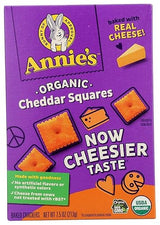 Annie's Organic Cheddar Squares, Baked Cracker Snacks, 7.5 oz