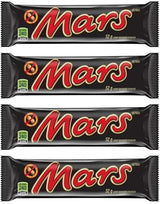 Arilon pack of Mars Chocolate Candy Bar, 2.2 oz, Caramel, Nougat, Milk Chocolate (4 full size bars)
