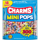 Charms Mini Pops, 18 Flavors, Individually Wrapped, Peanut Free, Gluten Free, 300 Count, 1-Pack, 3.47 lbs