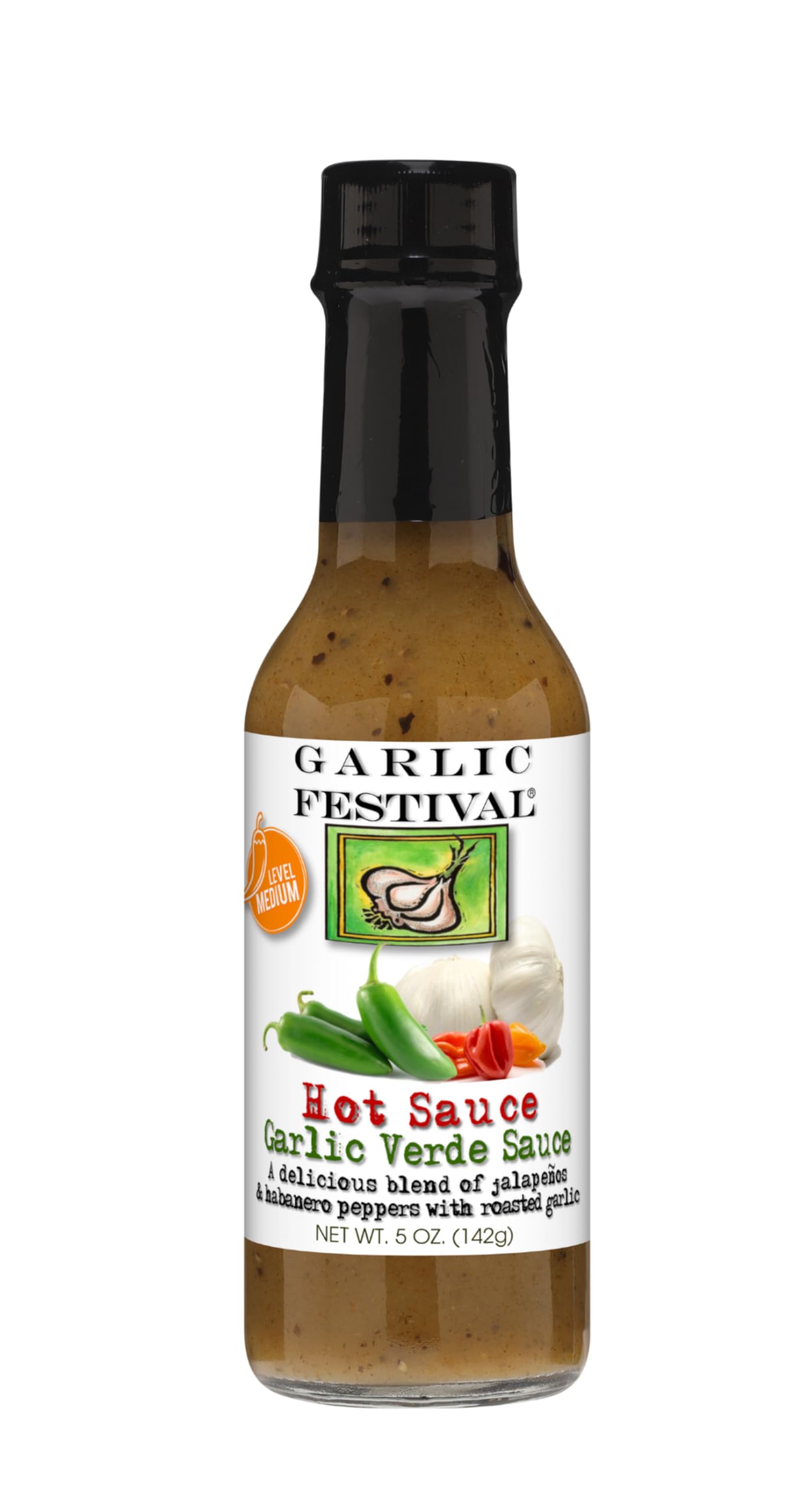 Garlic Festival Foods Garlic Green Jalapeno Hot Sauce