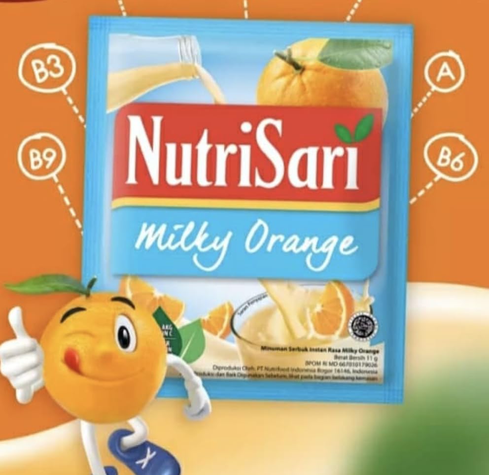 NutriSari Milky Orange Instant Drink Powder 10-ct, 110 gram (Pack of 2)