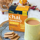 Tea India Chai Moments Ginger Turmeric Chai Tea Instant Latte Mix Flavorful Blend Of Premium Black Tea, Cardamom & Natural Ingredients Traditional