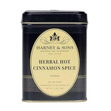 Harney & Sons Herbal Tea, Hot Cinnamon Spice, Caffeine-Free Rooibos, Sweet Spicy Cinnamon Clove Orange, 4 oz Loose Leaf Tin, Delicious Gourmet Herbal