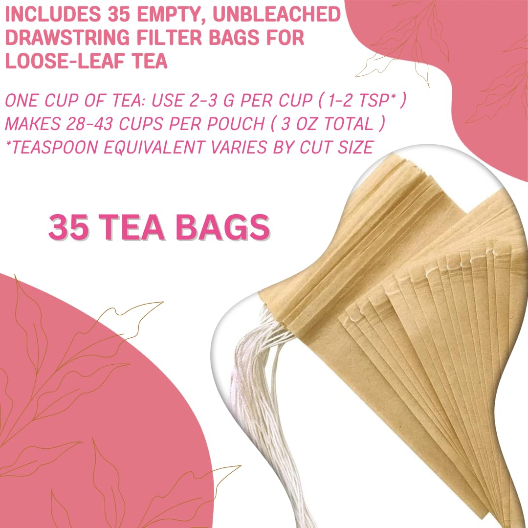 Dragon Fruit Pitaya Tea for Immune & Gut Health Support w/Dragon Fruit, Pineapple, and Much More! Loose Leaf 2oz with 30 Tea bags included!