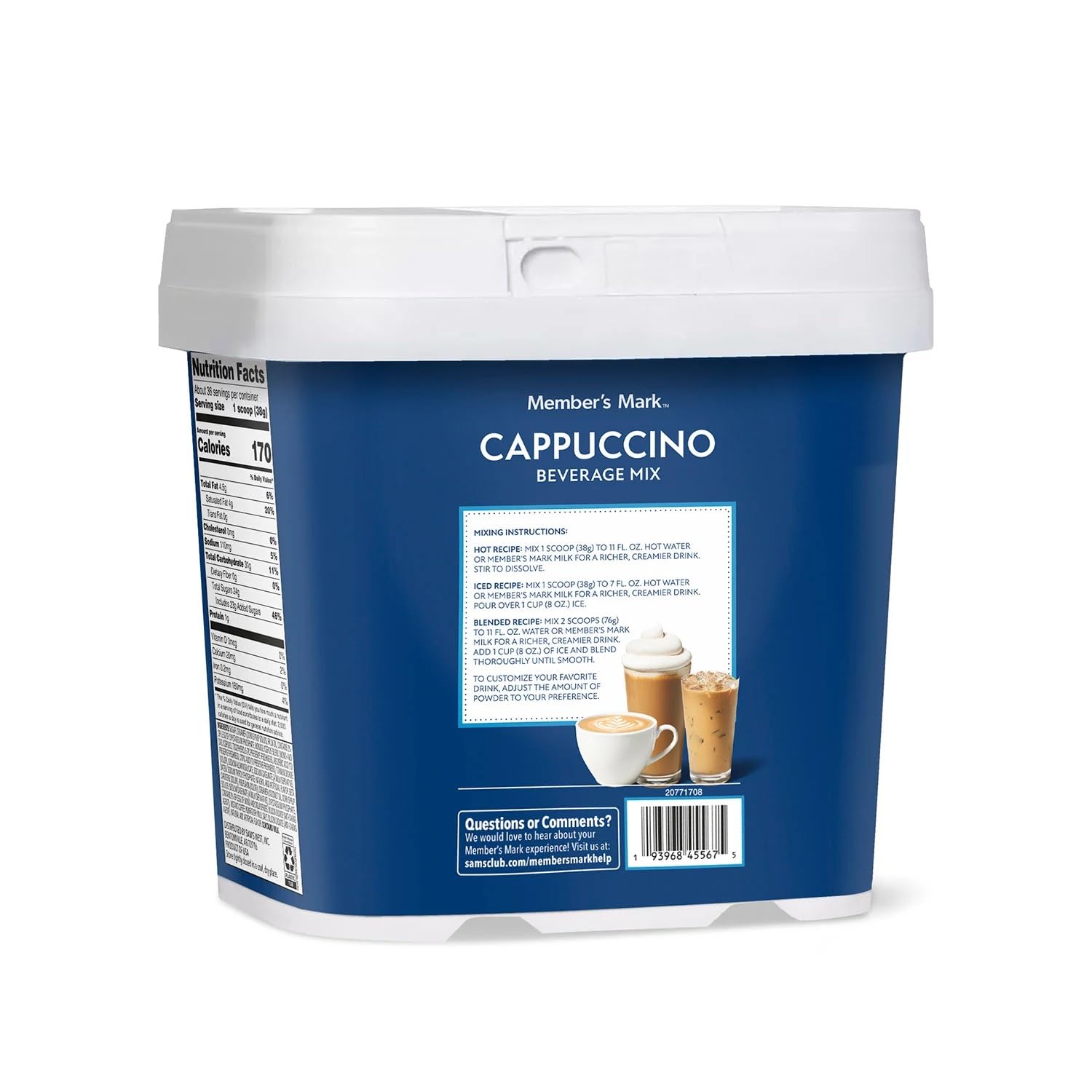 Member's Mark Vanilla Cappuccino Mix, 3 Pound-SET OF 4