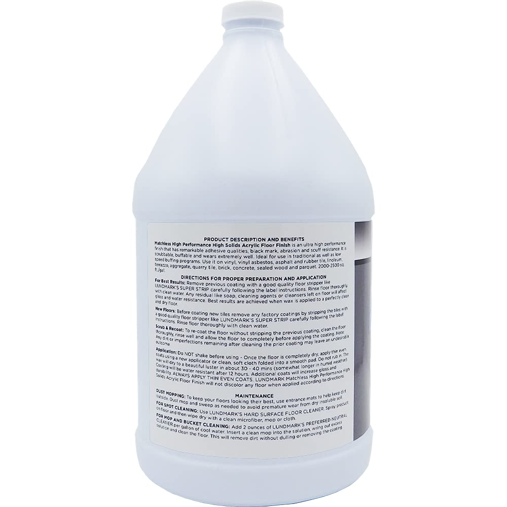 Lundmark, Inc Lundmark Matchless High Performance Floor Finish, 1-Gallon, 3306G01-4 (COM-3306G01-4)