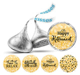 Darling Souvenir 190 Pcs New Beginnings Glitter Gold Chocolate Drop Stickers - Mini Candy Wrappers for Retirement Party, Office Send-Off, and Career