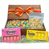 Gift Box Garden | Easter Candy & Chocolate Gift Box | Includes Marshmallow Chicks, Candy Corn & Foil Wrapped Chocolate Eggs | Festive Bunny Basket