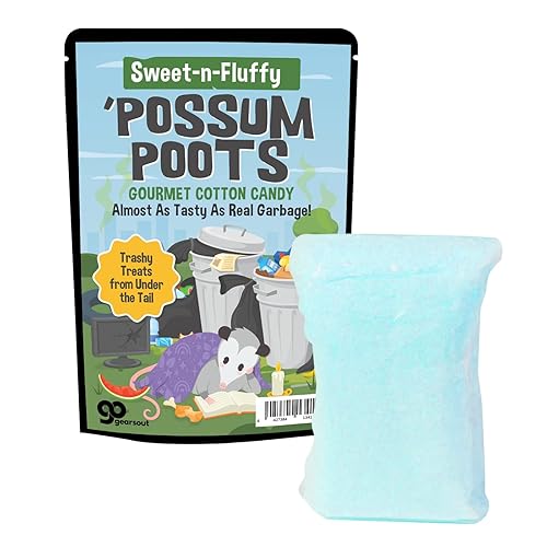 Possum Poots Cotton Candy - Funny Gag Gift for Men and Women - Weird Stocking Stuffers, Jokes for Gift Baskets, Blue, Gluten Free, Made in USA