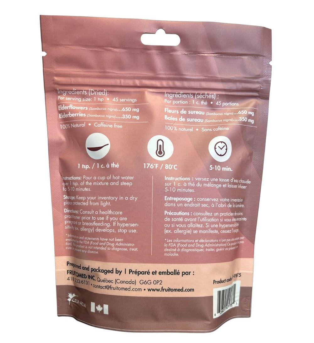 Elderflower & Elderberry Bulk - Herbal Tea Blend for Wellness (Makes up to 75 Cups) | Ideal for Baking, Jelly & Cookies | 75 g (Loose Bulk)