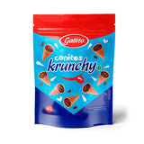 Gallito Conitos Krunchy - Costa Rican Chocolate-Filled Cookie Cones - Authentic Costa Rica Snack Treats - 3 Pack (70g Each / 7.4 oz Total) - Crispy
