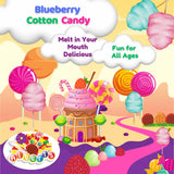 Albert's Caribbean Blue Cotton Candy - 12 Pack - Fluffy Blueberry Sweet Treat - Resealable Tubs - Perfect for Parties & Events