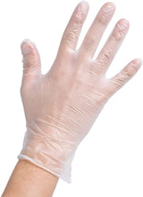 Safeguard Clear Vinyl Gloves Disposable Latex Free, Powder Free, 100 Count, Size Medium