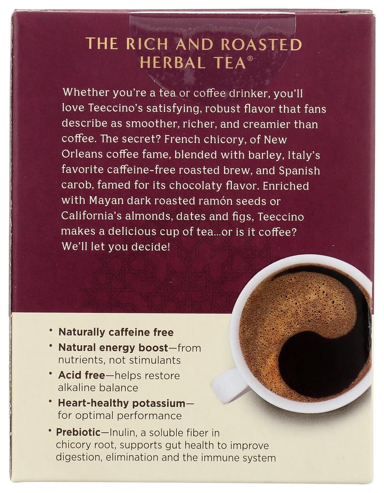 Teeccino Chicory Roasted Herbal Tea Sampler Pack (French Roast, Hazelnut, Vanilla Nut and Chocolaté), Caffeine Free, 12 Tea Bags (Pack of 2)