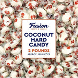 Coconut Hard Candy - 2 Pounds Individually Wrapped Candy, Creamy Filled Coconut Candy, Bulk Bag Old Fashioned Treats