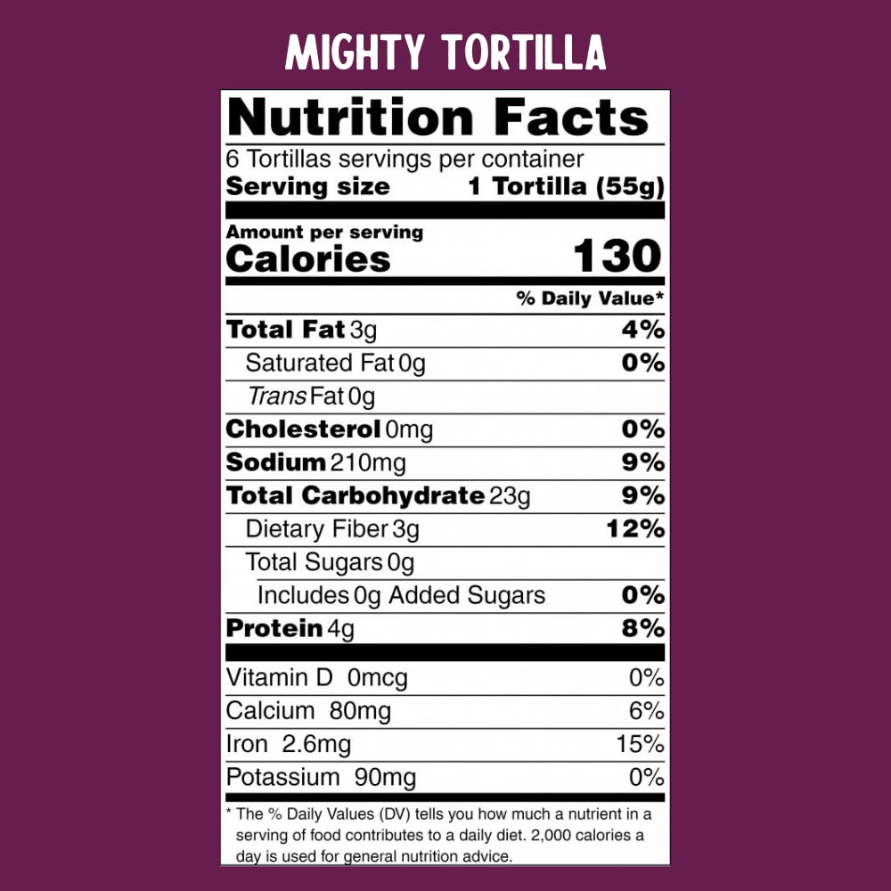 One Mighty Mill, Whole Wheat Tortillas - Made with Organic Whole Grains | 6 count - 11.6oz.