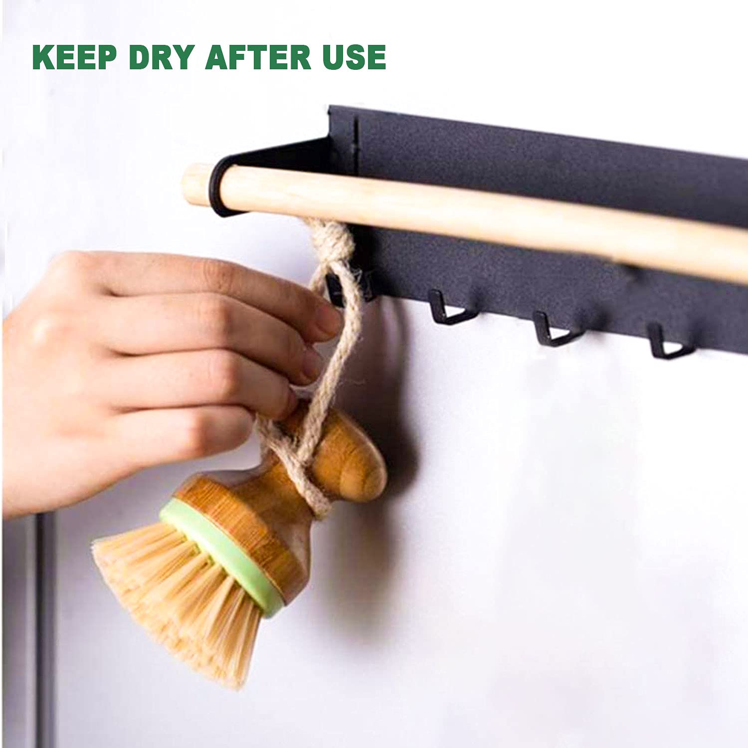RADESCOO Bamboo Dish Brush, Scrub Brush for Dishes Pots Pans Kitchen Sink Cast Iron Skillet Cleaning, Pack of 2