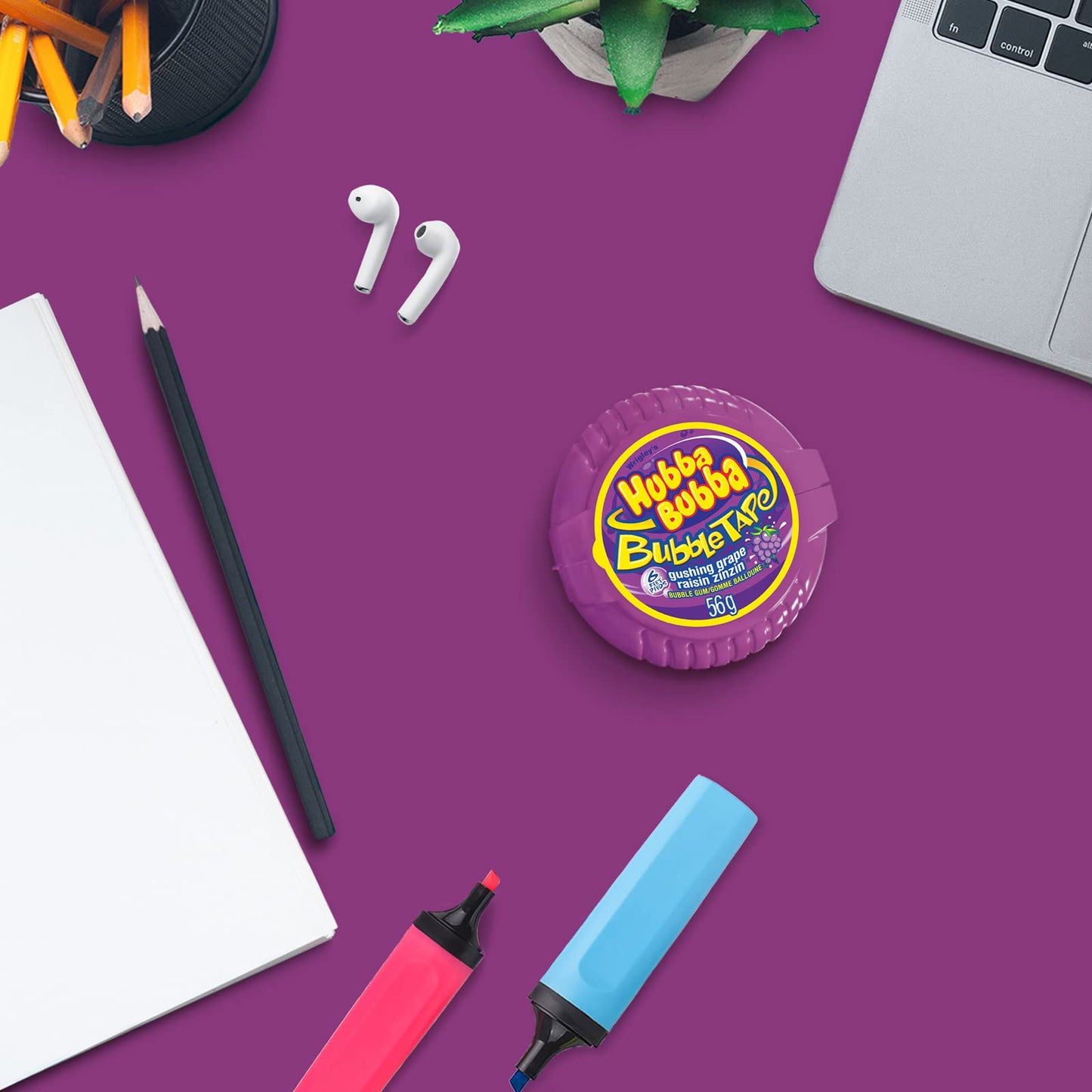 Hubba Bubba Bubble Tape, Gushing Grape, 1.97 Ounce (Pack of 12)