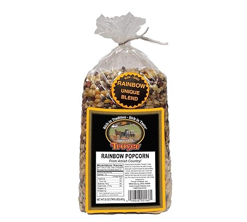 Amish Popcorn Gluten Free, NON GMO Tender Rainbow Kernel Popcorn - Troyer Farms - 2 lb. Bag