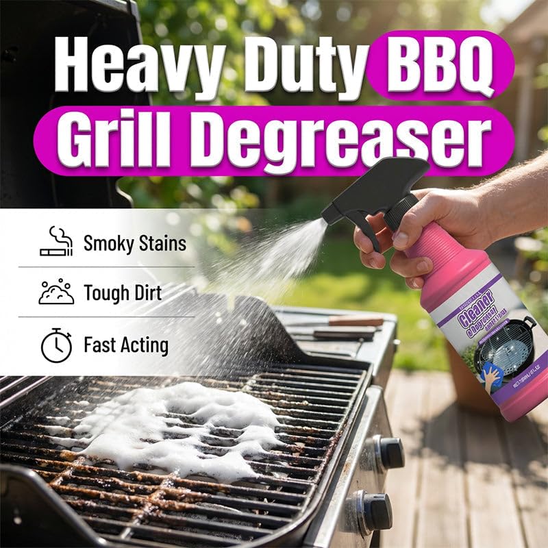 Fast-Acting Heavy-Duty Grill Degreaser Spray, Kitchen Appliance Cleaner Spray, Away Baked-On Grease, Char & Food In Minutes, Professional Strength