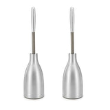 Polder Sleek Stainless Steel Toilet Brush with Caddy, Slim and Discreet Design, Open-Back Design for Odor Control, Rust-Resistant Stainless Steel, 2