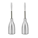 Polder Sleek Stainless Steel Toilet Brush with Caddy, Slim and Discreet Design, Open-Back Design for Odor Control, Rust-Resistant Stainless Steel, 2