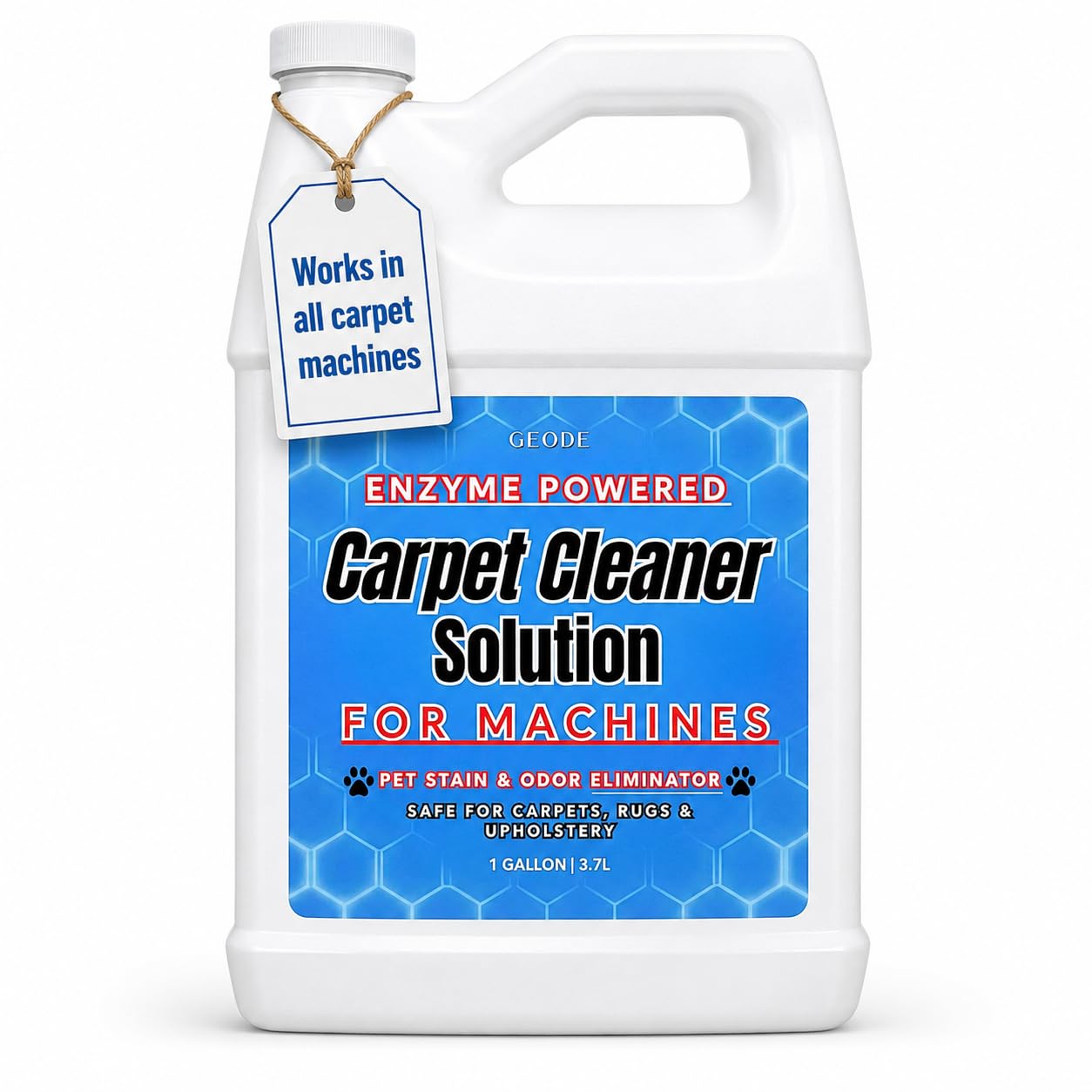 GEODE Carpet Cleaner Solution for Machines - Enzyme Carpet Cleaner & Deodorizer for Deep Cleaning, Pet Stain & Odor Remover, Non-Toxic Concentrated
