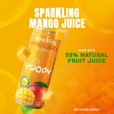 Yoopy Sparkling Mango Juice - 12-Pack (10.82 fl oz Cans) - 55% Mango Juice - No Added Sugar - Natural Hydration with Tropical Flavor - Ideal