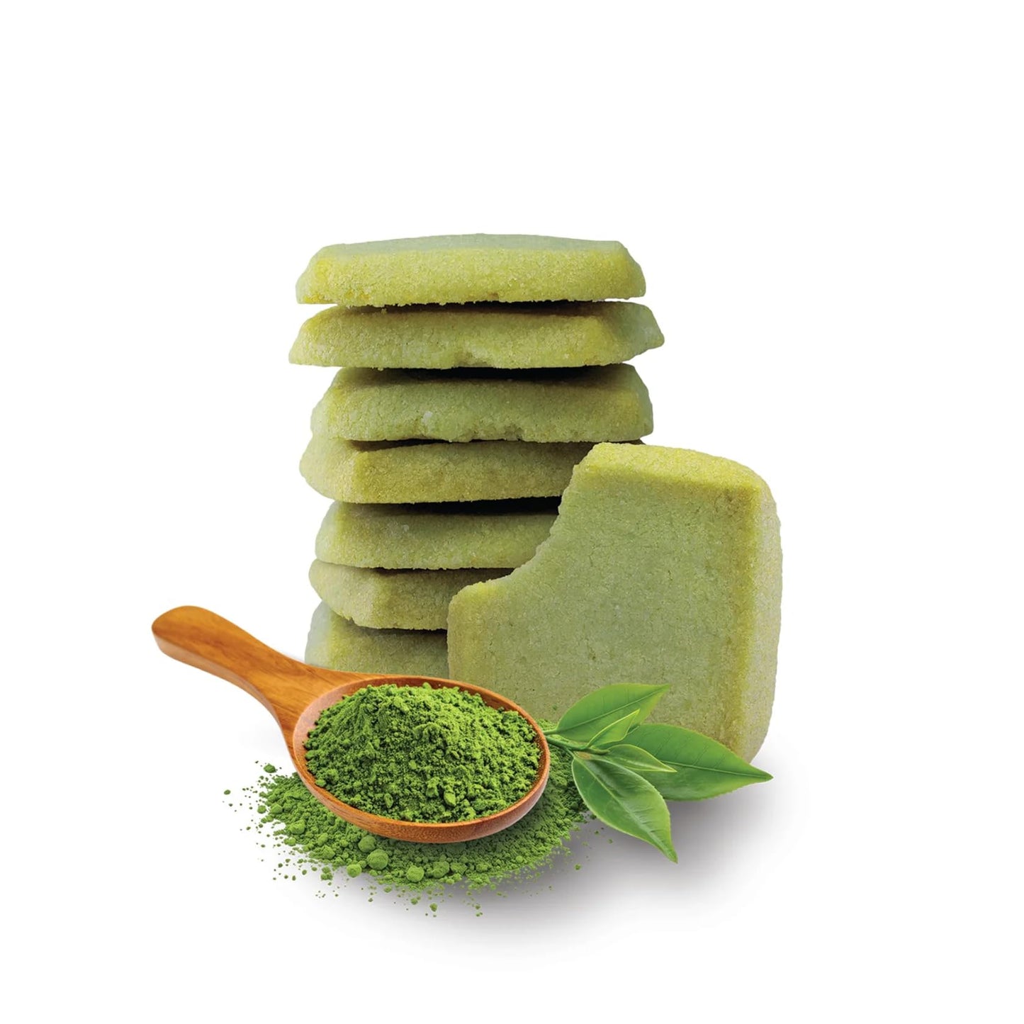 BISCOTTEA Matcha Green Tea Shortbread Cookies (8 Cookies)