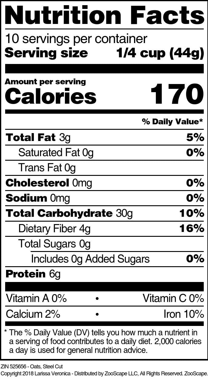 Oats, Steel Cut (16 oz, ZIN: 525656) - 3 Pack