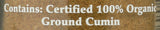 Morton & Bassett 100% Organic Ground Cumin | Warm, Earthy Spice for Indian, Mexican & Middle Eastern Recipes | Gluten Free, Salt Free, Non-GMO | 2 oz