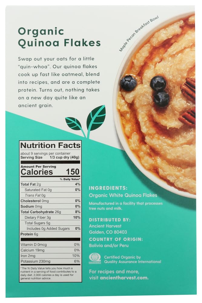 Ancient Harvest Quinoa Flakes Organic Gluten Free 12 Oz (Pack of 3)