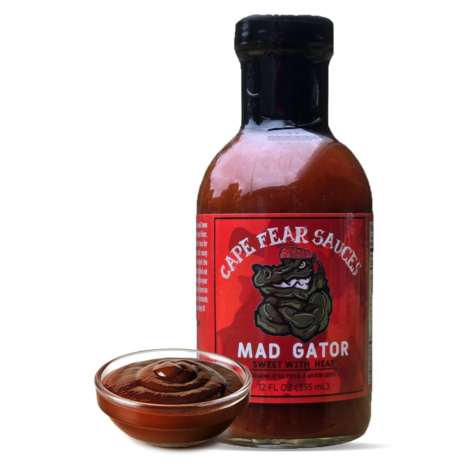Cape Fear Sauces Mad Gator Perfect Hot BBQ Sauce for Grilling and Barbecue Lovers, Ideal for Meats, Burgers, Chicken, and Ribs, Bold Flavorful BBQ