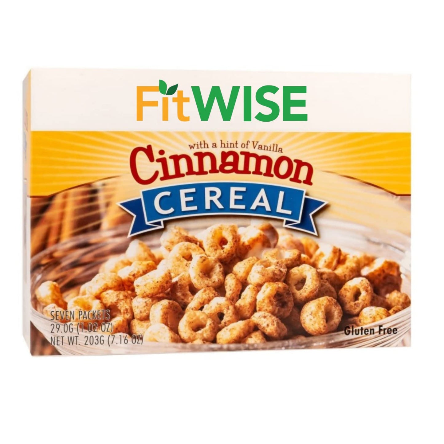 FITWISE - High Protein Cereal, 15g Protein, Low Sugar, Ideal Protein Compatible, 7 Servings Per Box (Cinnamon Vanilla)