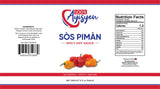 Sòs Pimàn Spicy Hot Sauce, Authentic Haitian, Haitian Goat Pepper, 5 fl oz, 100% Ayisyen