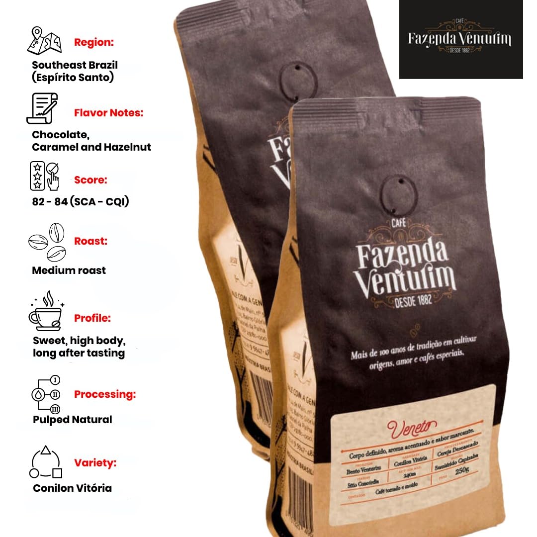 Specialty Coffee Beans, 1kg, Café Fazenda Venturim, Fresh Roast, Direct from the Farm - Chocolate, Caramel and Hazelnut