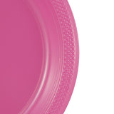 JAM PAPER Round Plastic Party Plates - Large - 10 1/4 inch - Fuchsia Hot Pink - 20/Pack