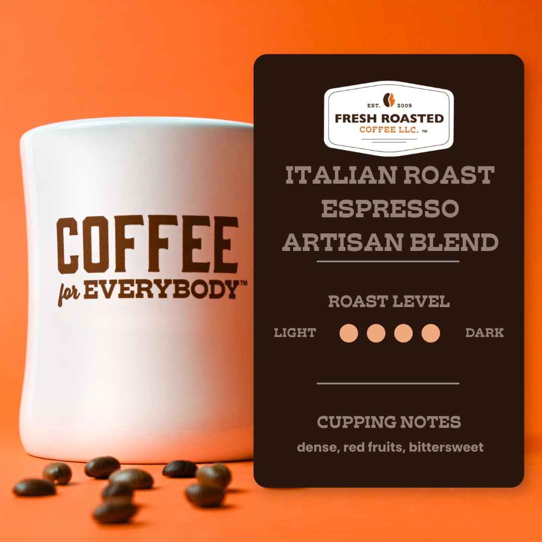 Fresh Roasted Coffee, Italian Roast Drip Ground Coffee, Dark Roast, Kosher, 5 lb (80 oz)