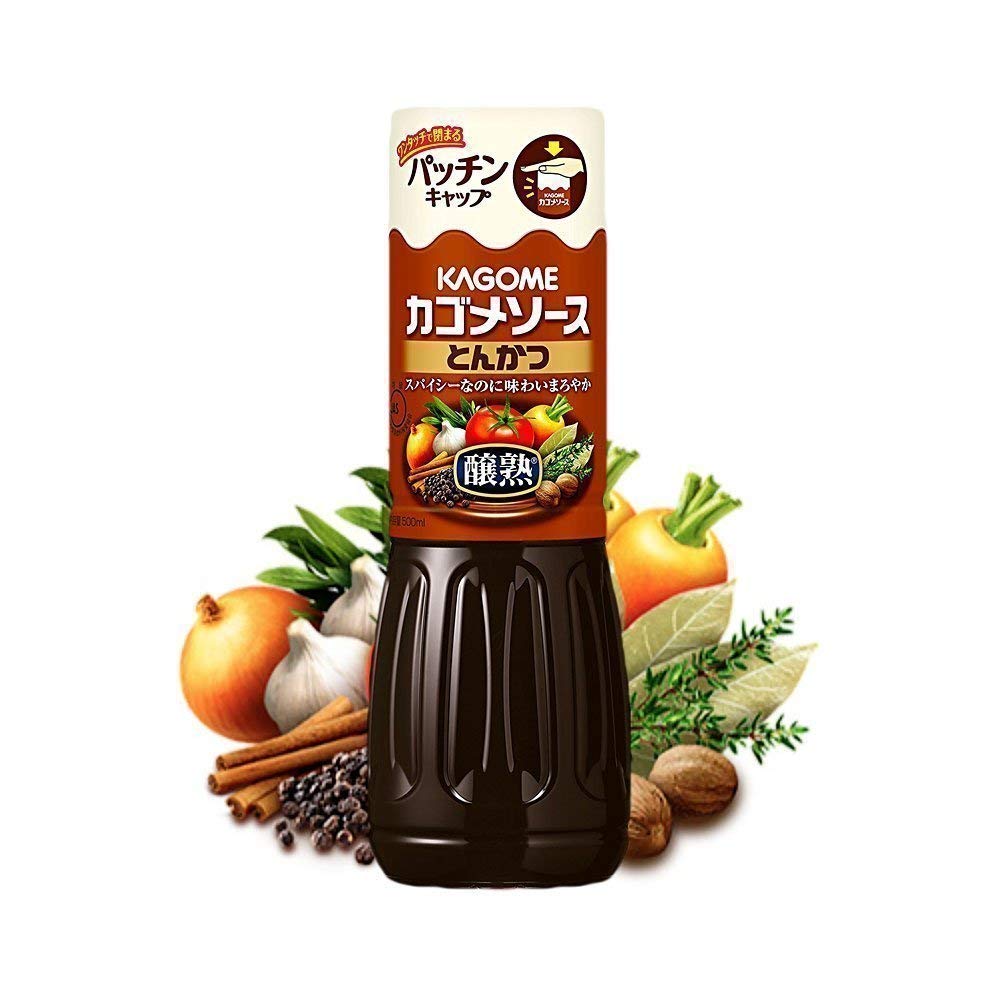Kagome Tonkatsu Sauce 500ml (16.90fl.oz.) (Pack of 3) - Product of Japan