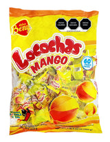 BENY LOCOCHAS MANGO FLAVORED HARD CANDY WITH CHILI CENTER 1LB .98OZ BAG 60PCS