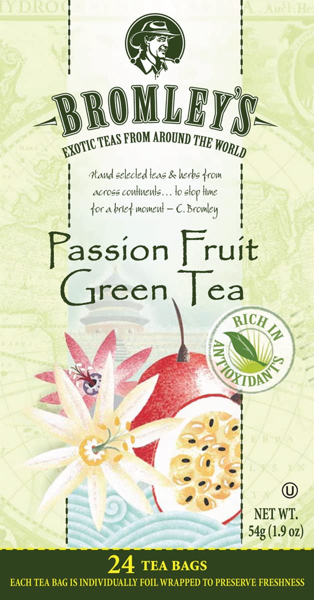 Bromley's Passion Fruit Green Tea, 24 Count (Pack of 6)