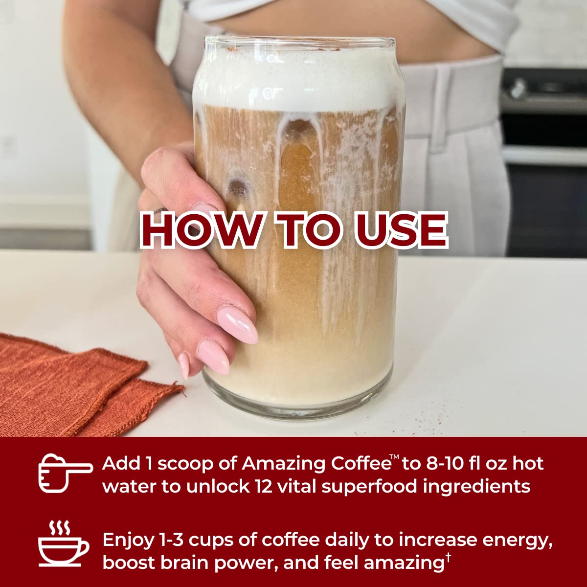 Superfoods Company | Amazing Coffee - Instant Coffee| Mushrooms, Superfoods - Hazelnut French Roast - Gluten Free, Non-GMO, Sugar Free, Vegan, Keto