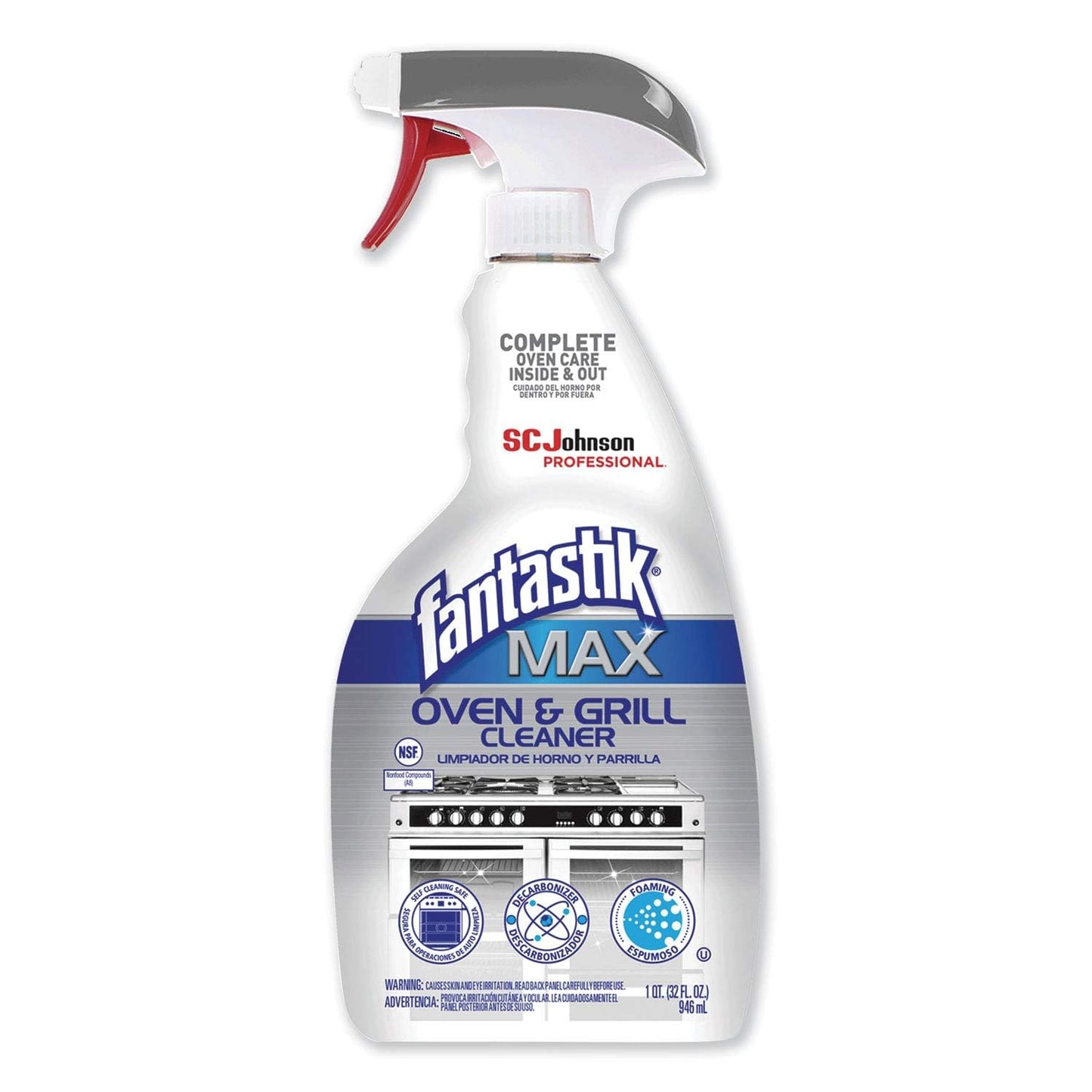 SC Johnson Professional Fantastik Max Oven & Grill Cleaner Spray, Cleans Inside and Out, 32 Fl Oz