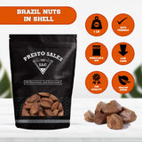 Brazil Nuts, In shell Polished Large 16 oz., Raw, Brazil Origin, KETO, Vegan, Non-GMO And Natural, Whole, Superior, High-Protein & Easy to Crack