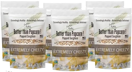 Nature Nate’s Popped Sorghum, Popcorn Alternative, Extremely Cheezy - Sorghum, Keto & Gluten Free, Healthy Snacks, Better Than Popcorn, Made in USA