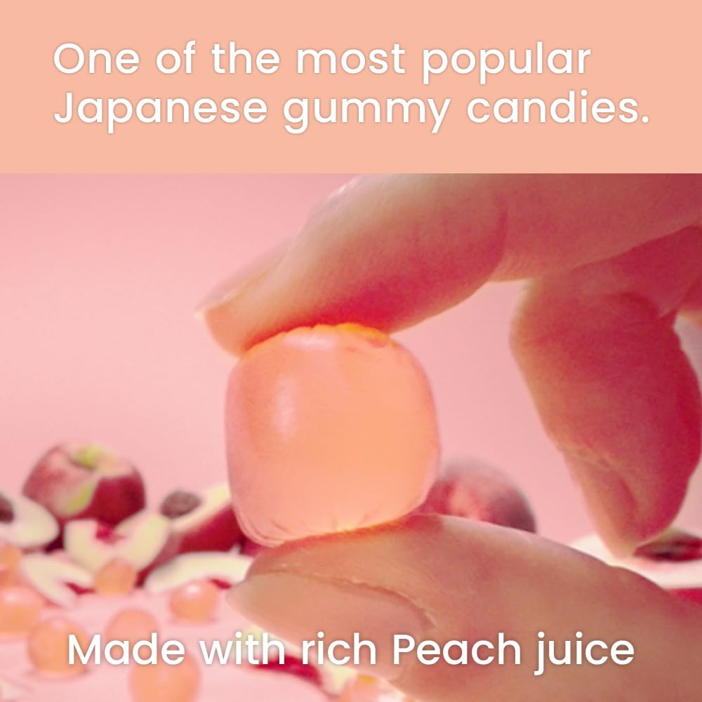 UHA CORORO (Peach / 40g x 6) Japanese Gummy Candy, Gummies (Juicy and Squishy/real fruit juice) kororo