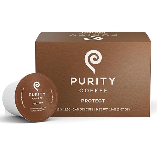 Purity Coffee PROTECT High Antioxidant Light-Medium Roast K Pod Capsules (12ct Box) | Specialty-Grade USDA Organic Arabica Blend | Third Party Tested